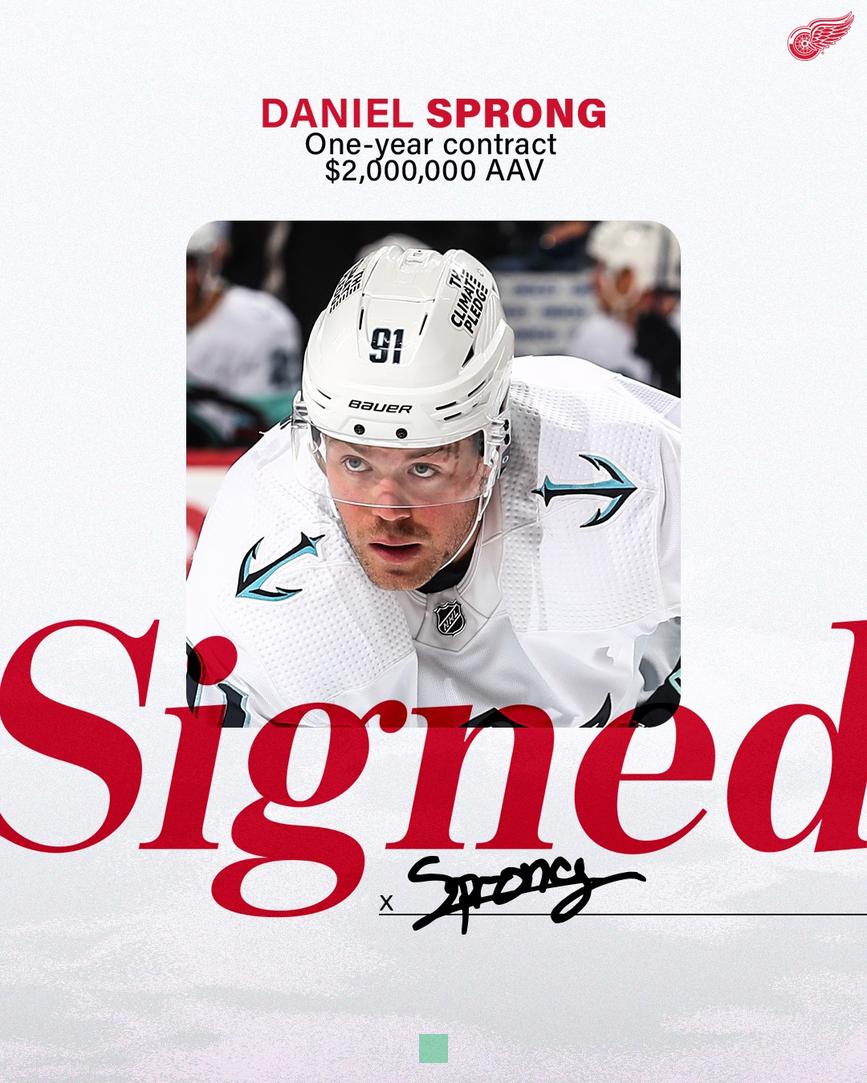 Canucks Agree to Terms with Forward Daniel Sprong on a One-Year Contract